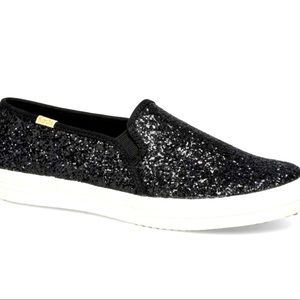 Keds® for kate spade new york double decker glitter sneaker black